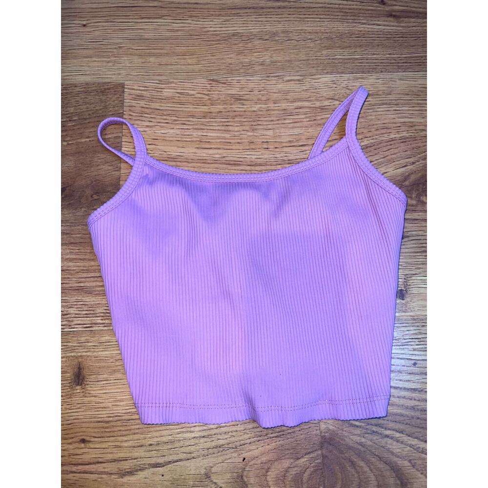 Year of Ours Purple Ribbed Bralette Tank, Built in Bra Size Medium MSRP $75